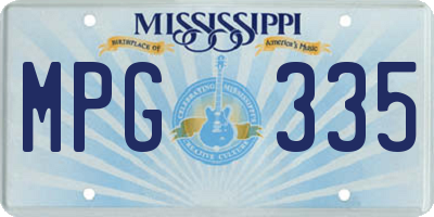 MS license plate MPG335