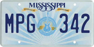 MS license plate MPG342