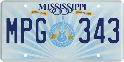 MS license plate MPG343