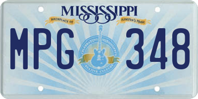 MS license plate MPG348