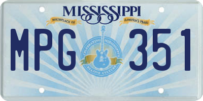 MS license plate MPG351