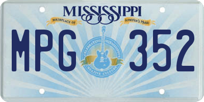 MS license plate MPG352