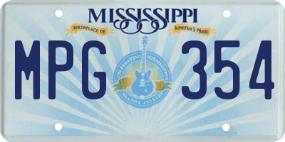 MS license plate MPG354