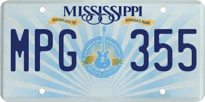 MS license plate MPG355