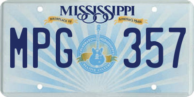 MS license plate MPG357