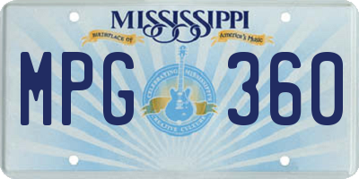 MS license plate MPG360