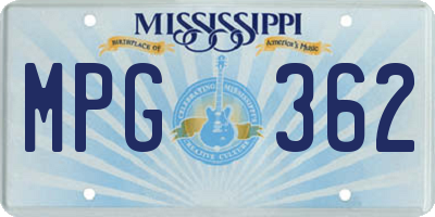 MS license plate MPG362