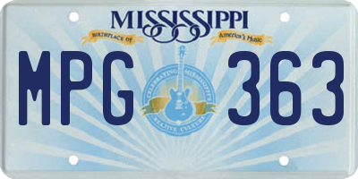 MS license plate MPG363
