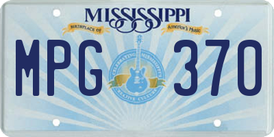 MS license plate MPG370