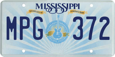 MS license plate MPG372
