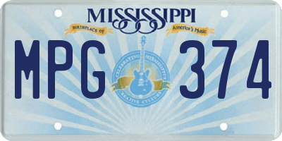MS license plate MPG374