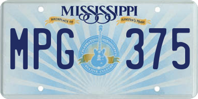 MS license plate MPG375