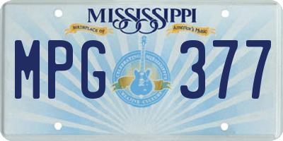 MS license plate MPG377