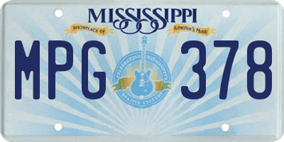 MS license plate MPG378