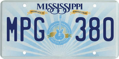 MS license plate MPG380