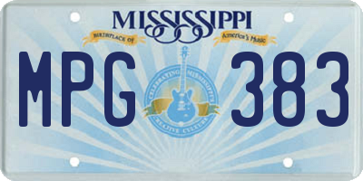 MS license plate MPG383