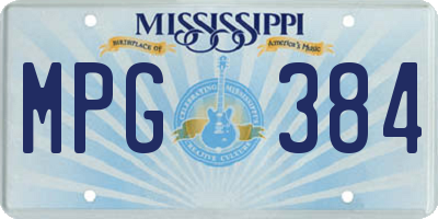 MS license plate MPG384