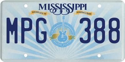 MS license plate MPG388