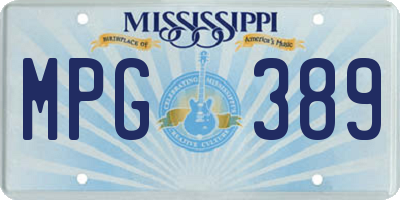 MS license plate MPG389