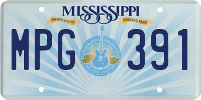 MS license plate MPG391