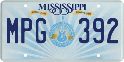 MS license plate MPG392