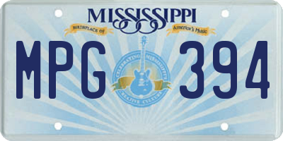 MS license plate MPG394