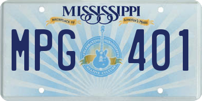 MS license plate MPG401