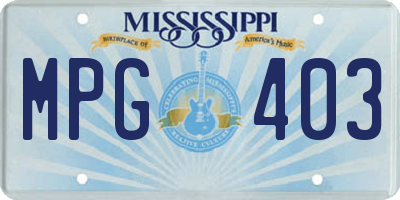MS license plate MPG403