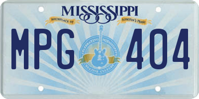 MS license plate MPG404