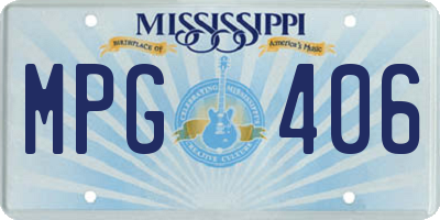 MS license plate MPG406