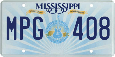 MS license plate MPG408