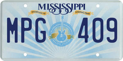 MS license plate MPG409
