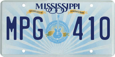 MS license plate MPG410