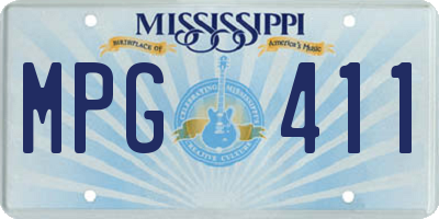 MS license plate MPG411