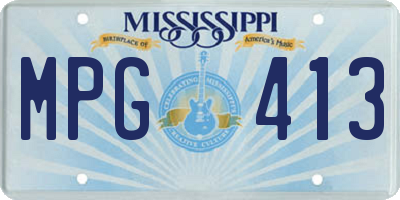 MS license plate MPG413