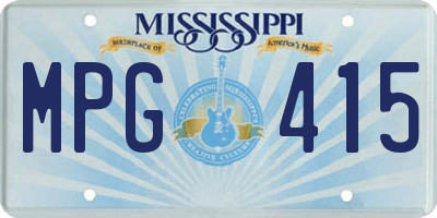 MS license plate MPG415