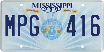 MS license plate MPG416