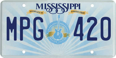MS license plate MPG420
