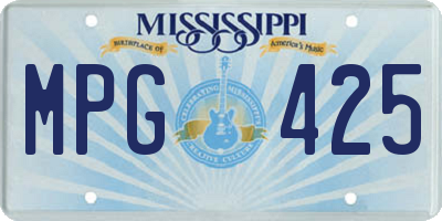 MS license plate MPG425