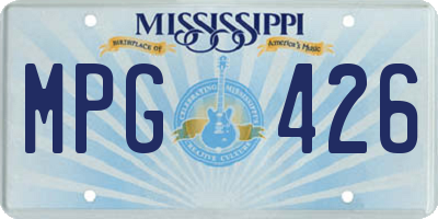 MS license plate MPG426