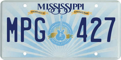 MS license plate MPG427