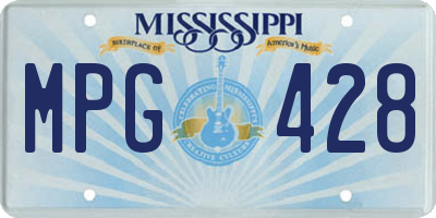 MS license plate MPG428