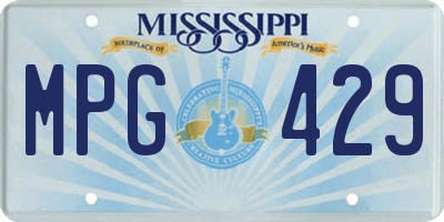 MS license plate MPG429