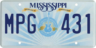 MS license plate MPG431