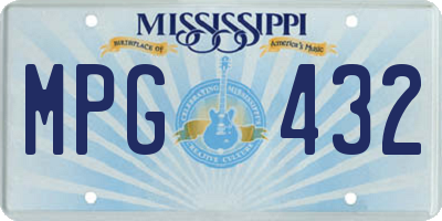 MS license plate MPG432