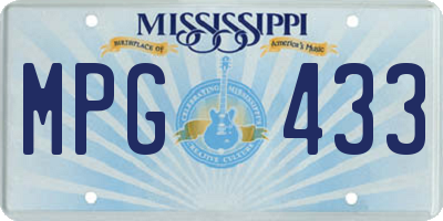 MS license plate MPG433