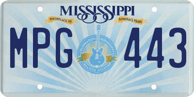 MS license plate MPG443