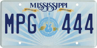 MS license plate MPG444