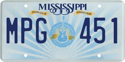 MS license plate MPG451