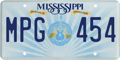 MS license plate MPG454
